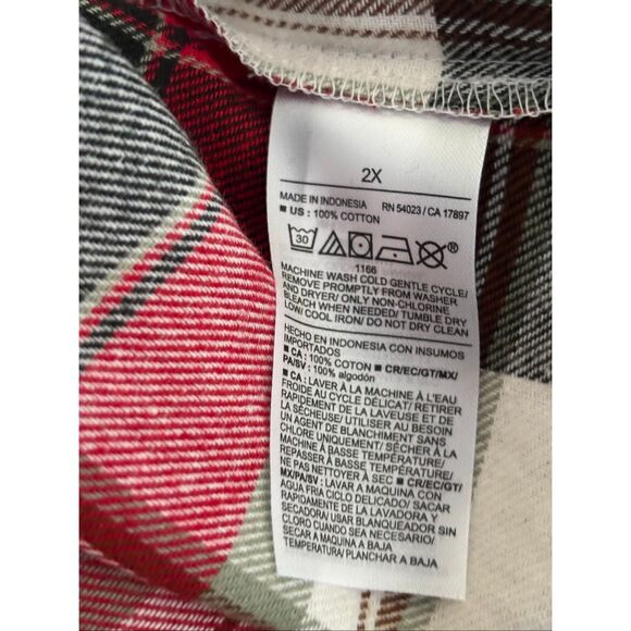 ❤️Old Navy Plaid Boyfriend Button Down Flannel Shirt 2X - Picture 6 of 6